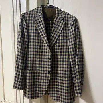 EDIFICE 체크 무늬 블레이저 네이비 베이지