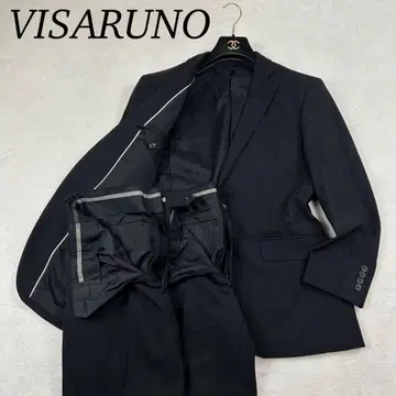 J774 새상품급 M 비살노 싱글 수트 상하의 네이비 남성용