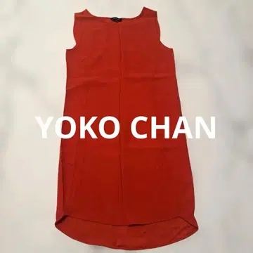 YOKO CHAN 슬리브리스 무릎 기장 원피스 레드