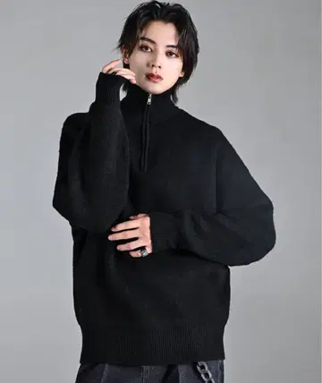 fuwamochi 하프 지퍼 니트