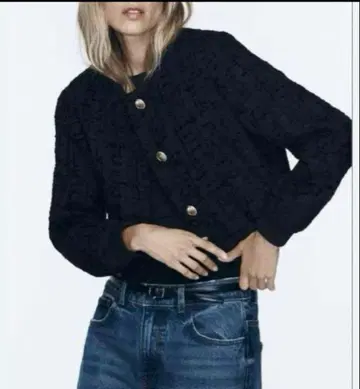 ZARA 텍스처 봄버 자켓 트위드