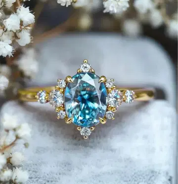 FJ 고품질 큐빅 지르코니아 오벌컷 반지