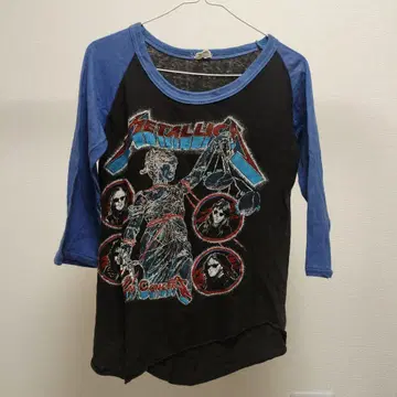 L 사이즈 Metallica 래글런 슬리브 티셔츠