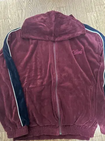 Keboz 버건디 플리스 후드티 M