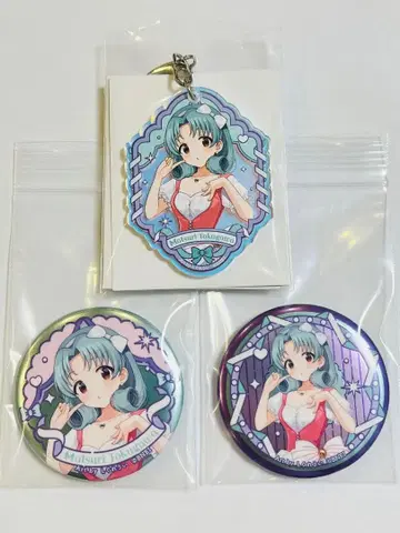 도쿠가와 마츠리 캔뱃지 아크릴 키링 시구레 우이 x 아이돌 마스터