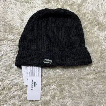 택 포함 미사용 새상품 LACOSTE 썸머 니트 비니 블랙