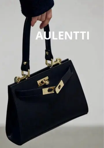 [AULENTTI] 원 핸들백 숄더 천연 가죽 새상품 블랙