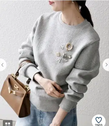 새상품 SHIPS any: 속기모 비쥬 크루넥 컴팩트 풀오버