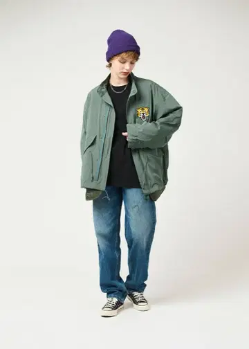 새상품급 graniph x 오썸 타이거 콜라보 3Way 블루종