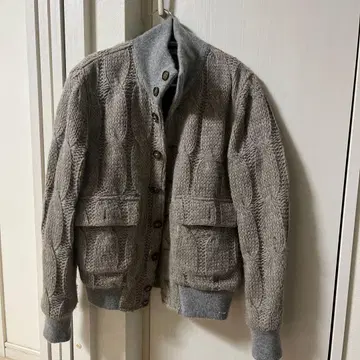 CAPOBIANCO 그레이 케이블 니트 가디건