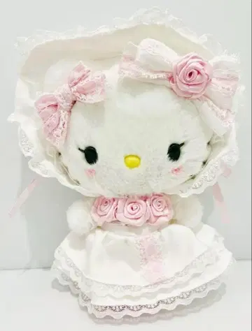 헬로키티 마스코트 홀더 화이트 프릴 디자인 산리오