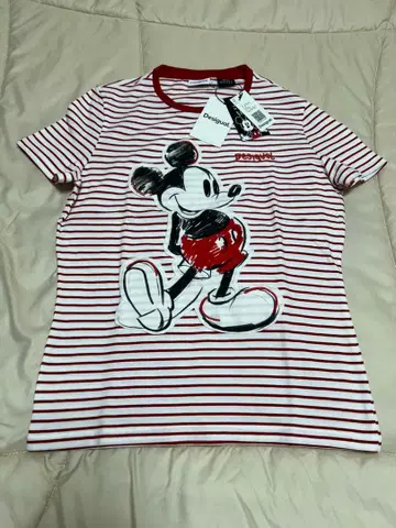 Desigual 미키마우스 스트라이프 T셔츠 S 사이즈