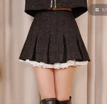 Darich 스팽글 트위드 미니 스커트 BLK S