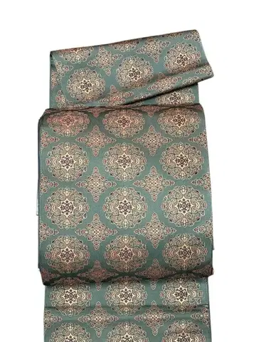 A41 미사용 새상품 전 통 후쿠로 오비 화문 새상품급 순수 실크