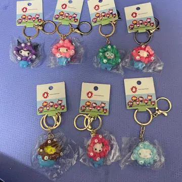 산리오 미야쿠미야쿠 파스텔 컬러 키링 7점 컴플리트