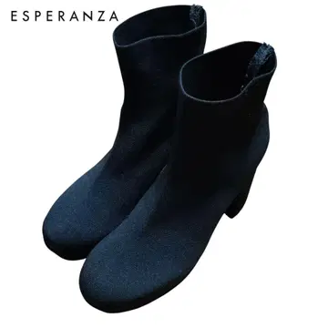 ESPERANZA 락모리 니트 숏부츠 블랙 LL