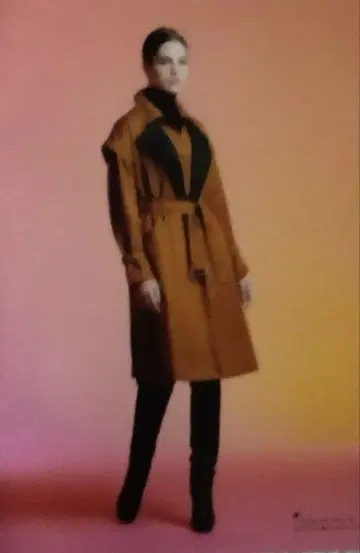 피에르 가르뎅 브라운 롱 코트 벨트 포함