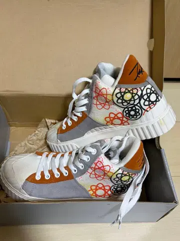 기하학 패턴 하이컷 스니커즈 24.5