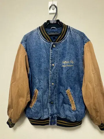 Dunbrooke 데님 바시티 자켓 90s 빈티지 M