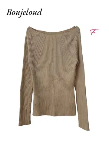 Boujeloud 니트 오프숄더 상의 베이지 F