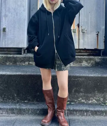 WEGO 더블 ZIP 빅 후드티