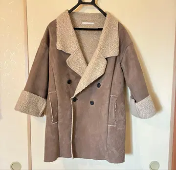 KBF 페이크 무스탕 코트 방한 겨울 의류 겨울 상품 아우터 아쉬 브라운