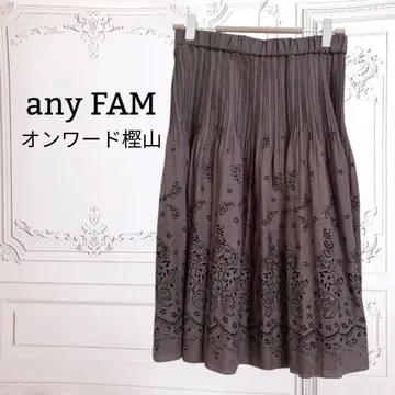 [ 애니팜 ] 스커트 [ F ] 브라운 허리밴딩 세미롱 온워드 카시야마