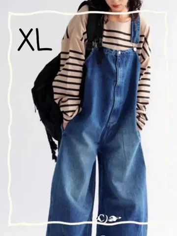 살로펫 데님 오버롤 빅 사이즈 올인원 와이드 편안함