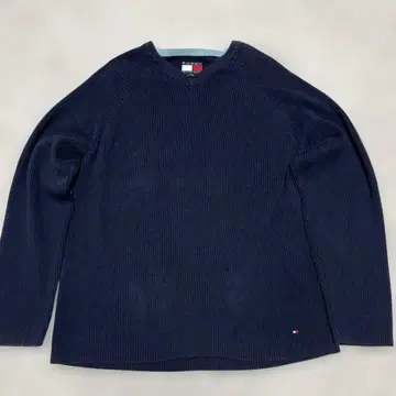 TOMMY HILFIGER 네이비 리브 스웨터 XL