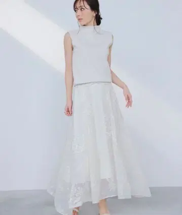 [ 새상품급 ] 아뉴앙스/이레헴 펄 스커트 니트 세트