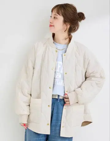 [ 시착만 한 상품 ] B.C STOCK 워셔블 퀼팅 리버서블 블루종