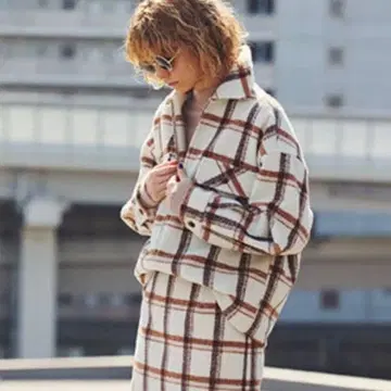 AG by aquagirl 체크 블루종 자켓 아우터 M 사이즈