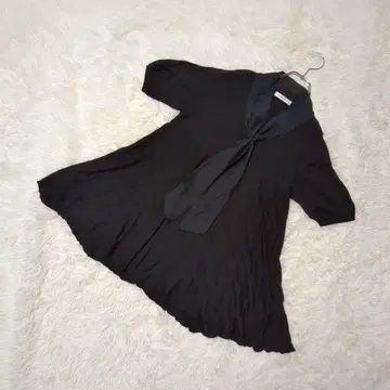 newyorker 반팔 보타이 니트 레이온 소재 캐시미어 혼방 블랙 M