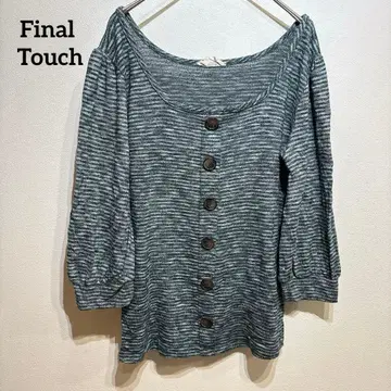 Final Touch 니트 오부 소매 버튼 달린 상의 그레이 계열