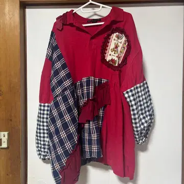 곰돌이 구제 의류 리메이크 긴팔 셔츠 오버 사이즈