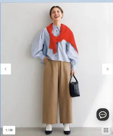 [택 포함 새상품] 안피로 커브 와이드 팬츠 L 사이즈 카멜