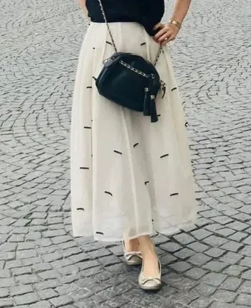 쉬폰 플레어 스커트 핑크