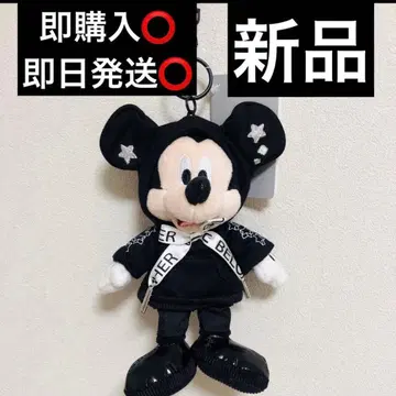 미키 봉제 인형 키링 키체인 Black style 새상품