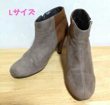 ESPERANZA 부티 부츠 스웨이드 바이컬러 힐 L 사이즈