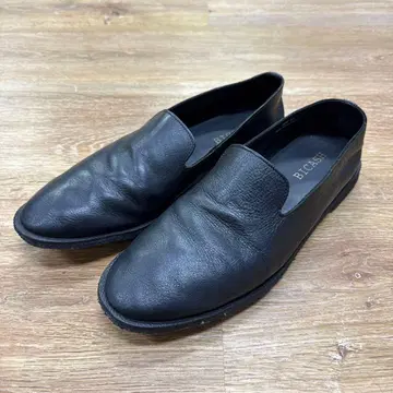 BICASH 블랙 가죽 슬립온