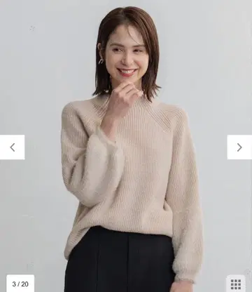 anyFAM [세탁기 사용 가능] 페더 콤비 니트 베이지