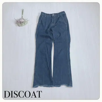 [ 새상품급 ] 디스코트 플레어 데님 밑단 슬릿 인디고 블루 M 사이즈