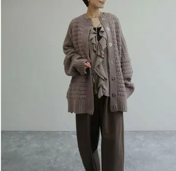 FASHFREN 패턴 니트 코트