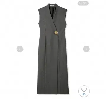 [SNIDEL] 버튼 플레어 점프수트 내로우 원피스 그레이 S