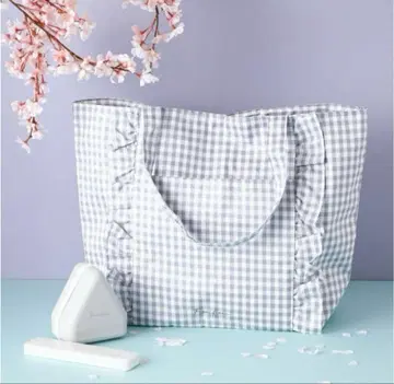 Francfranc 깅엄 체크 로고 레저 백 프릴 그레이