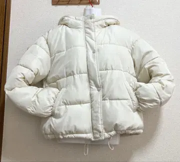 레이 카신 충전솜 블루종 후드 부착 화이트 여성용 아우터