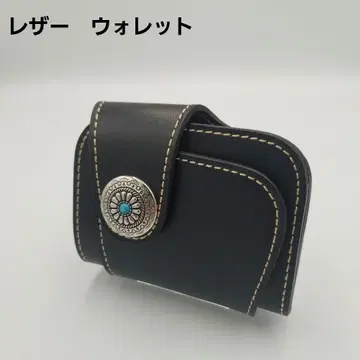 [ 미사용 새상품 ] 가죽 지갑 핸드메이드 가죽 공예 2단 접이식 지갑