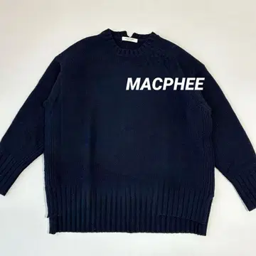 새상품급 MACPHEE 오버 사이즈 니트 스웨터 네이비 캐시미어 블렌드