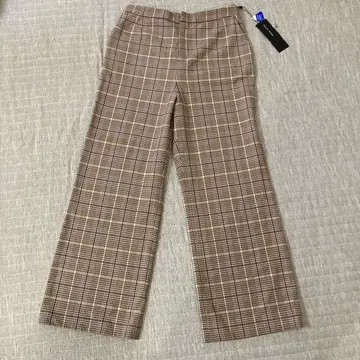 트랜스워크 체크 바지 브라운