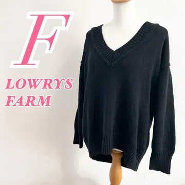 LOWRYS FARM 네이비 긴팔 니트 스웨터 F 심플 면 아크릴